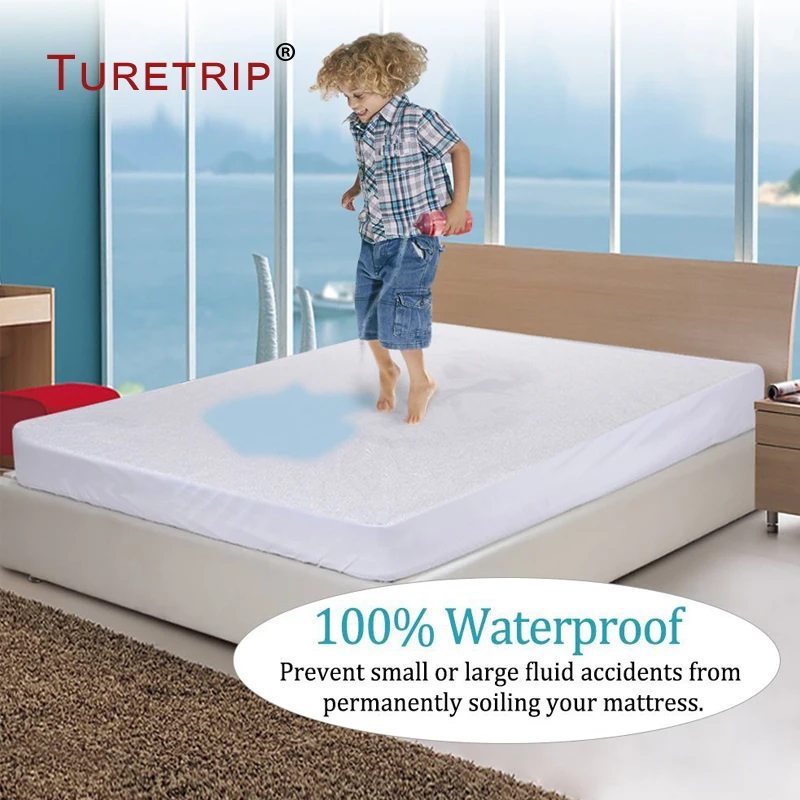 Waterproof Mattress Pad Protector Bed Fitted Sheet Cover Twin Full Queen King 