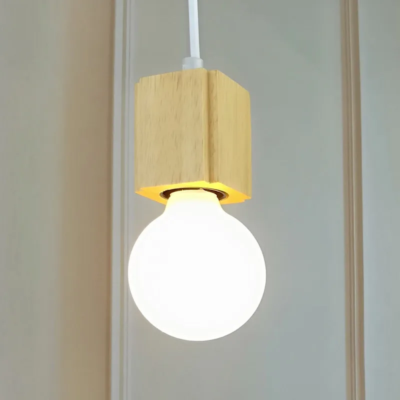 

Nordic Pendant Light Woden Pendant Lamp For Home Lighting Modern Hanging Lamp Aluminum Lampshade LED Bulb Kitchen Light E27