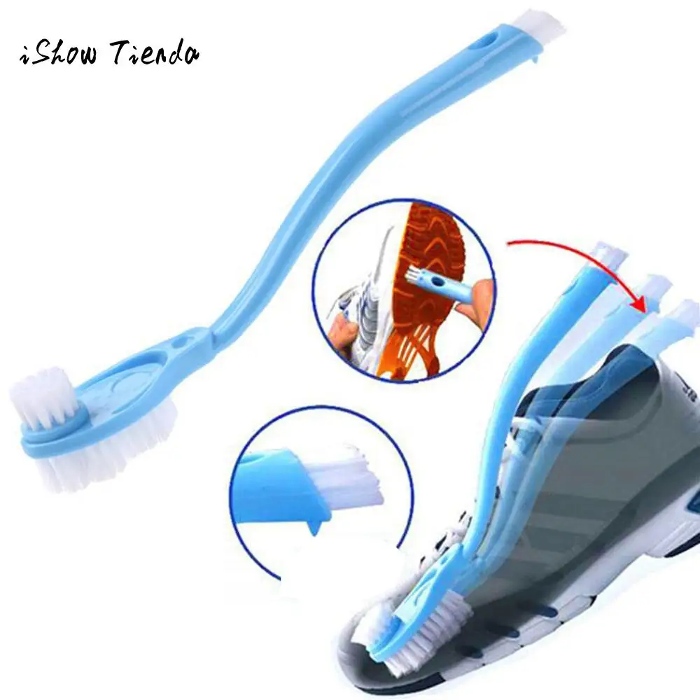 

Long Plastic Handle Shoes Brush Wash Cleaner Sneakers Cleaning Double Head Dishes home cleaning tools