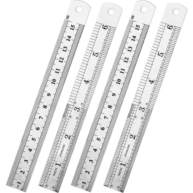 1 Pc Stainless Steel Double Side Straight Ruler 15cm/6 inch 30cm/12 inch  Metric Ruler Stationery Supplies - AliExpress