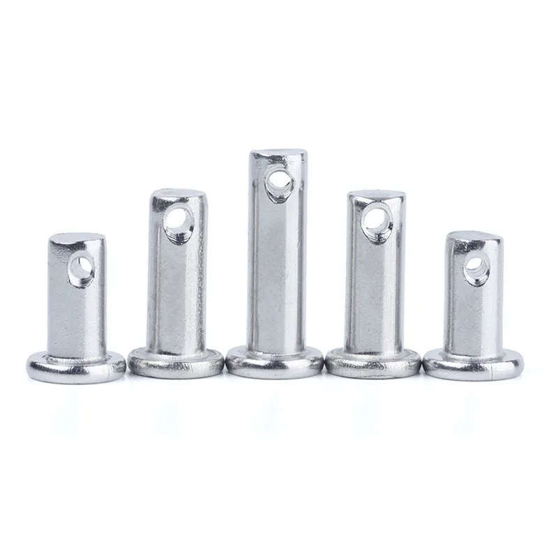 20Pcs M10 Shaft Flat Head With Hole Pin Bolt Pin Cylindrical Pins