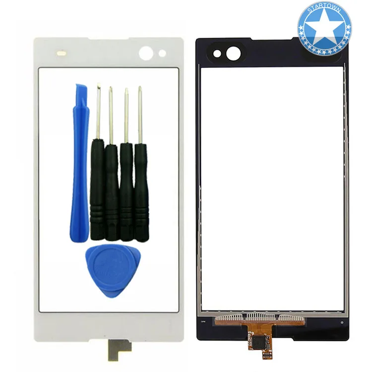 Белый для Sony Xperia C3 D2533 D2502 передняя стеклянная линза сенсорный экран Замена с