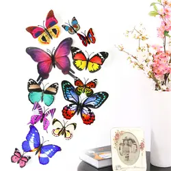 12 шт этикета стены декоративные наклейки для дома 3D Бабочка красочные картина для дома 3D Настенная Наклейка «сделай сам» для жизни детская