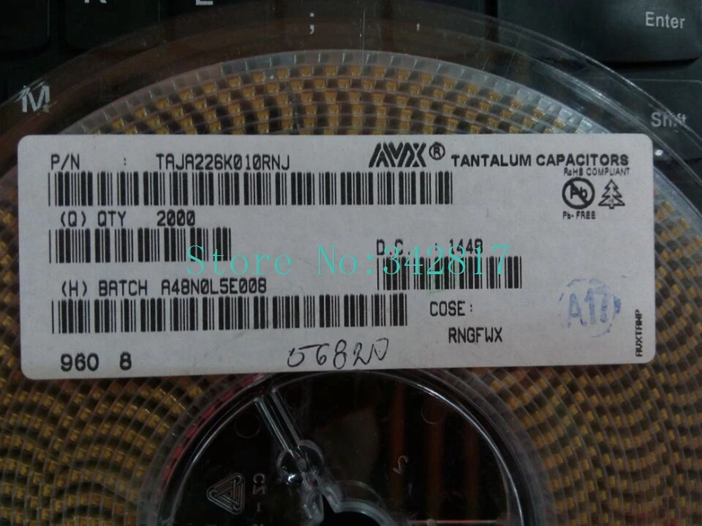 TAJA226K010RNJ крышка танта 22 мкФ 10V 10% 1206 Танталовые Конденсаторы размером 100 шт |