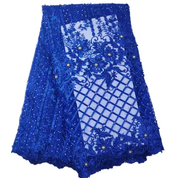 

Wonderful beads around big stones with sunshine rhinestones Pure color dress fabric TW32 Free shipping French Tulle Lace Fabric