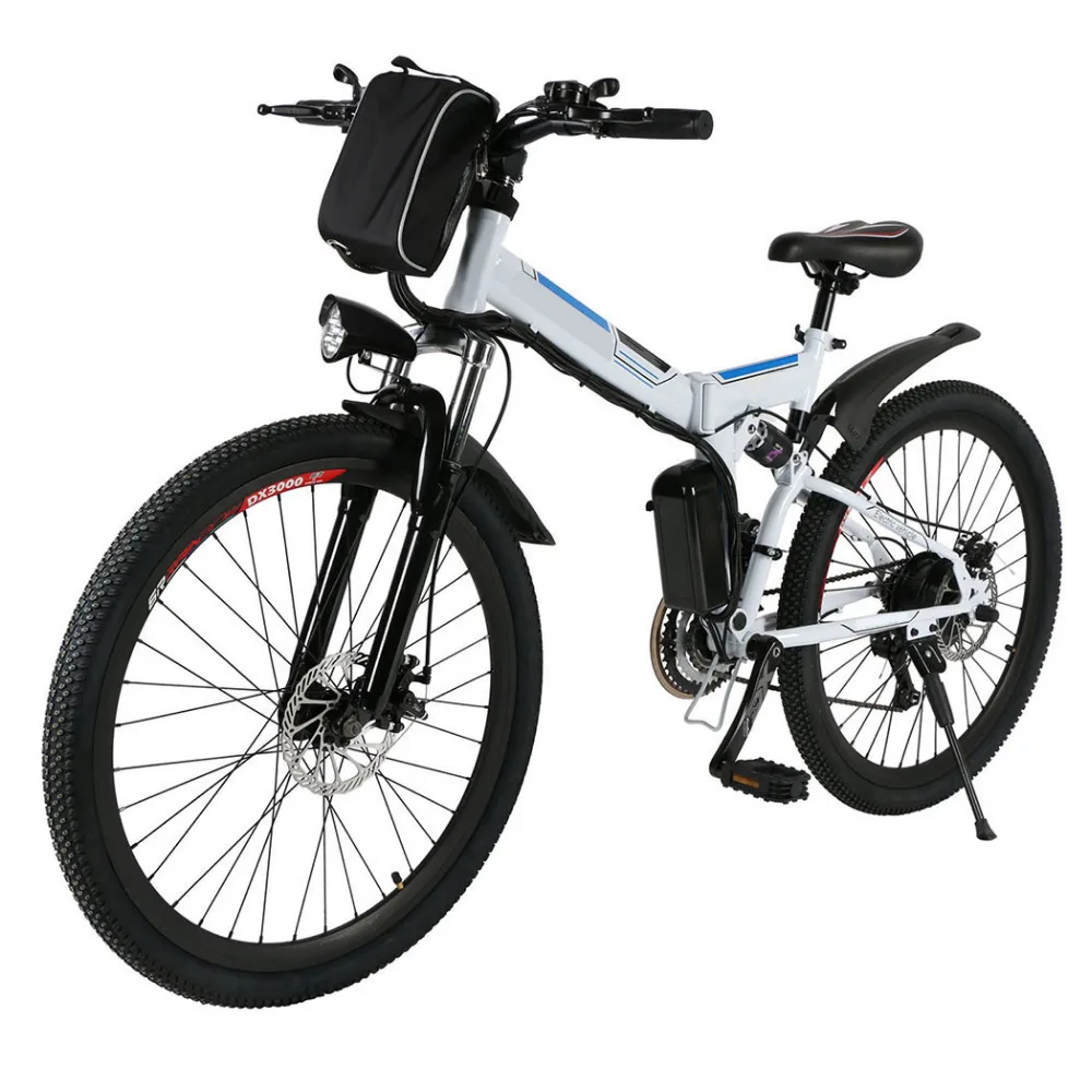 

ANCHEER Foldable Electric Bike Power Mountain Bicycle 7 Modes Fly-wheel With Smart Phone Fast USB Charging Interface
