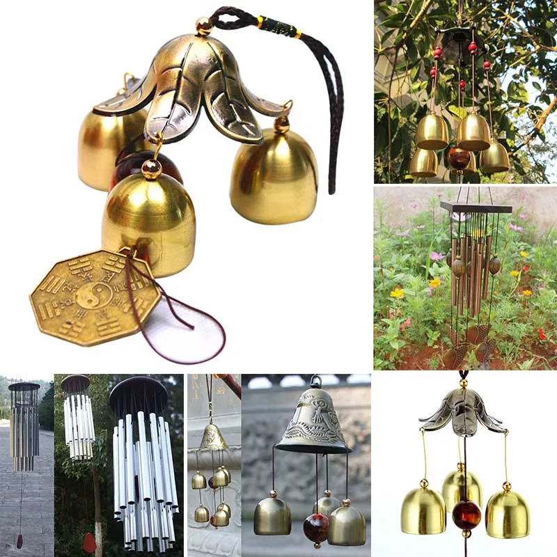 8 Pipes Vintage Hanger Dream Catcher Outdoor Living Garden Yard Decoration Tubes Wind  Heart Love Bell Dream Catcher