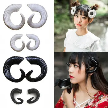 

Handmade Simulation Plastic White Goats Horn DIY Cosplay Headband Sheep Horns Simulation Animal Goat Horn