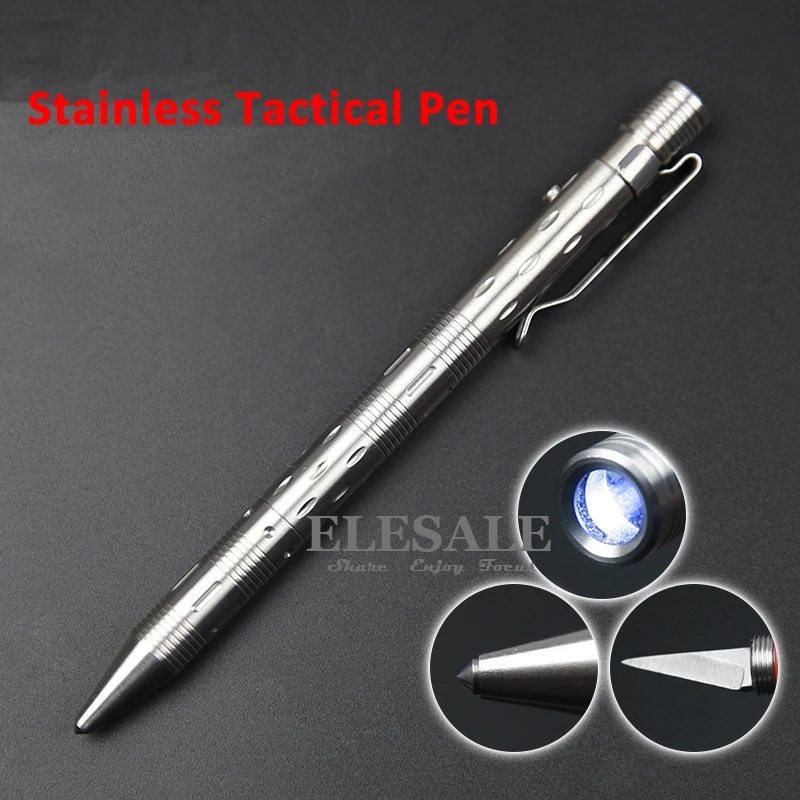 bilder für Neue Edelstahl Tactical Pen Mit Led-Licht Messer Für Selbstverteidigung Waffe Glasbrecher EDC Werkzeug Geschenk Box Dropshipping bilder für Neue Edelstahl Tactical Pen Mit Led-Licht Messer Für Selbstverteidigung Waffe Glasbrecher EDC Werkzeug Geschenk Box Dropshipping