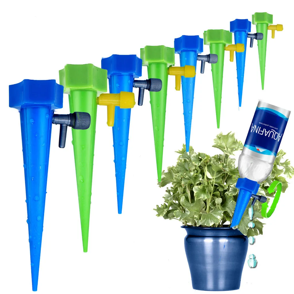 

2PCs Garden Plant Water Dispenser Automatic Watering Nail System Adjustable Water Flow Drip Irrigation Watering Equipment Kit @D