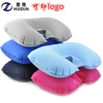 

500pcs/lot Travel air pillow inflatable pillow flock pillow neck pillow u shaped