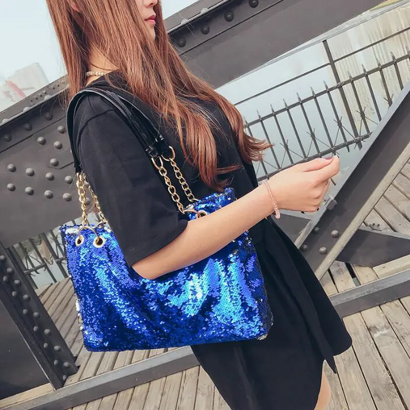 Brand Designer Tote Shoulder crossbody Bag Women Large Multifunction Sequin Bling Handbags Big Bag Casual shopping Bags B42-30