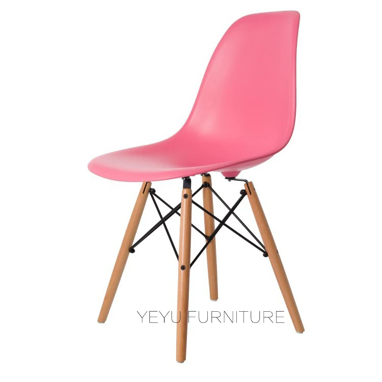Fashiom современный Дизайн обеденный стул с деревянные ножки/Пластик классический Лофт кафе стул/Обеденная мебель Chair-2PCS много - Цвет: pink 25