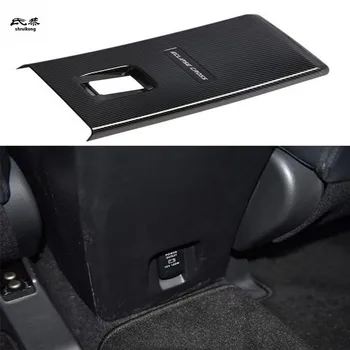 

1pc ABS carbon fiber grain central armrest box back decoration cover for 2018 Mithsubishi Eclipse Cross car accessories