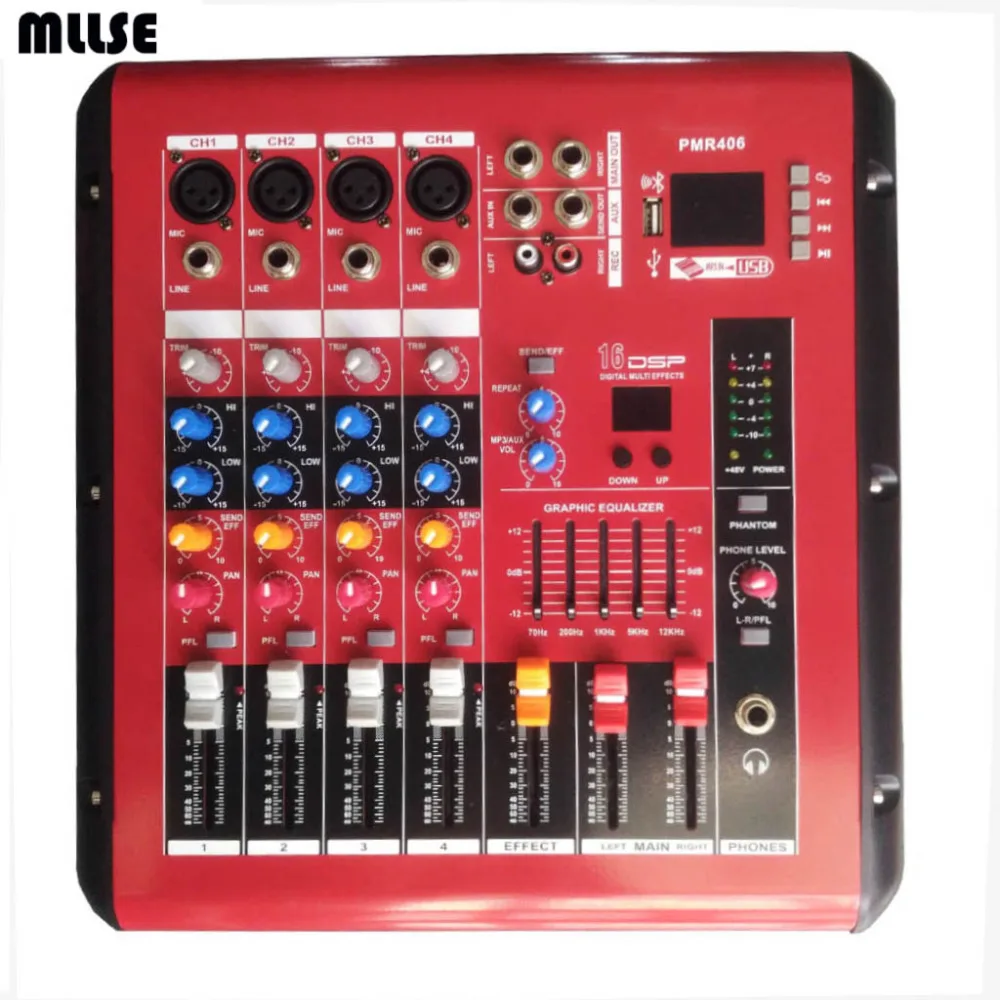 Amplifier Audio Powered Mixer 4 Channel Professional Mixing PMR406 For