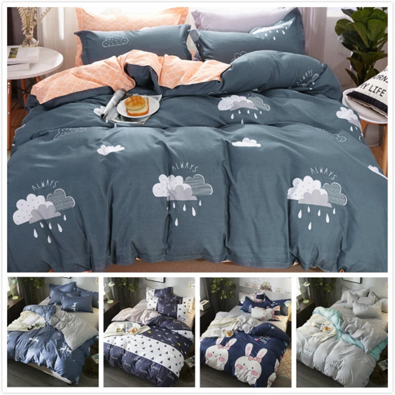 

Cloud Pattern Soft Cotton Bed Linens 3/4 pcs Bedding Sets Kids Child Single Twin Queen King Size Duvet Cover Quilt Case 180x220