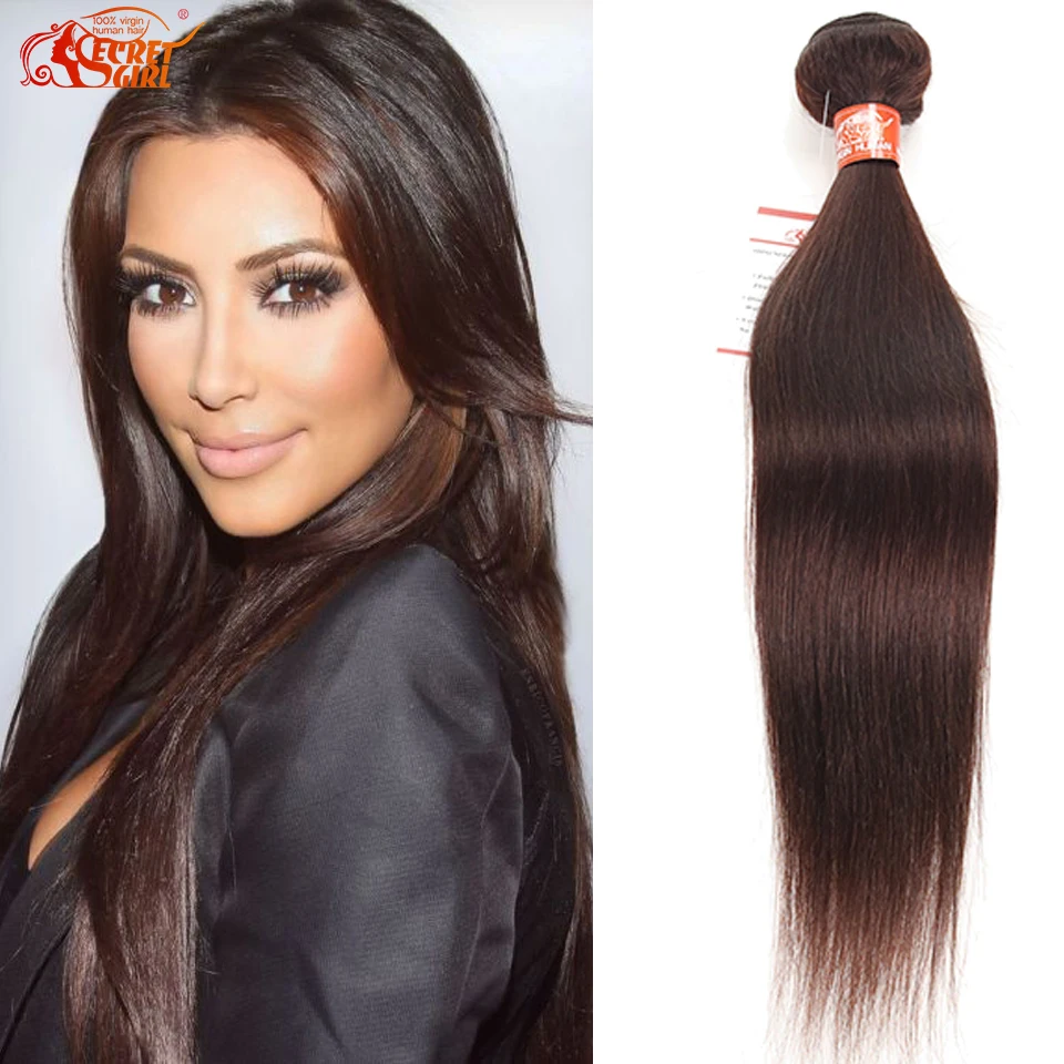 Mink Brazilian Straight Hair Color 4 Human Hair 1 Bundle Grade 7A Unprocessed Virgin Straight