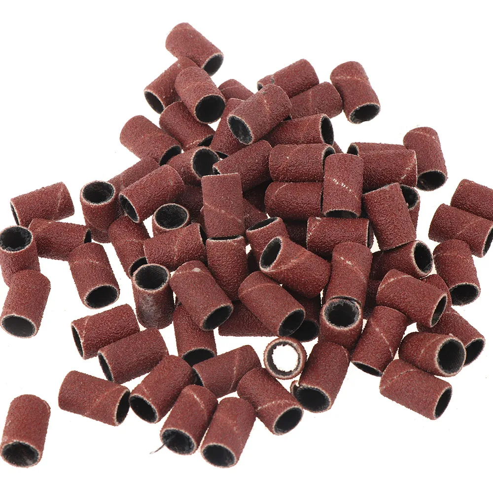 

100PCs/Set Nail Art Sanding Bands For UV GEL Manicure Tips Pedicure Electric Drill Nail Tools Size 80"100"120" Fashion Beauty