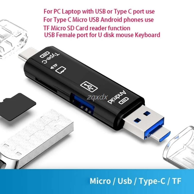 1 шт. изысканный портативный 128 ГБ Micro Тип usb C TF считыватель карт OTG концентратор адаптер для samsung Xiaomi Прямая поставка