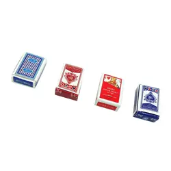 4 комплекта игры покерные игровые карты 1:12 Миниатюрные аксессуары для кукольного домика украшения