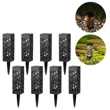 8 шт. Солнечный светодиодный садовый грунтовый светильник лампы для наружного газона садовая Дорога Путь квадратный внутренний двор