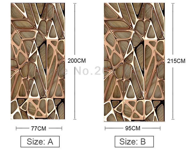2 шт./компл. из розового золота с геометрическим рисунком 3D Стены Двери Стикеры самоклеящаяся Водонепроницаемый обои настенные наклейки домашний Декор стены Стикеры