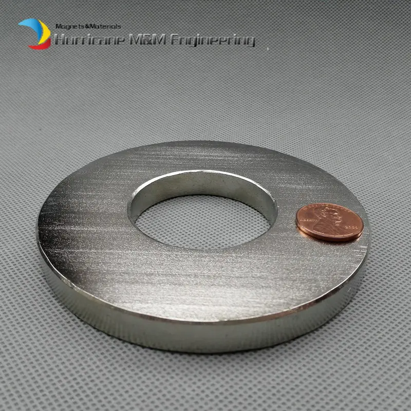 

NdFeB N52 Magnet Large Ring OD 100xID 45x10 mm thick about 4" round Strong Neodymium Permanent Magnets Rare Earth Magnets