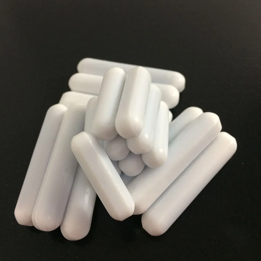 C7x30mm 10 шт ПТФЭ магнитной мешалкой миксер баров PTFE помешивая баров белый тефлон магнитные палочки Без кольцевая опора