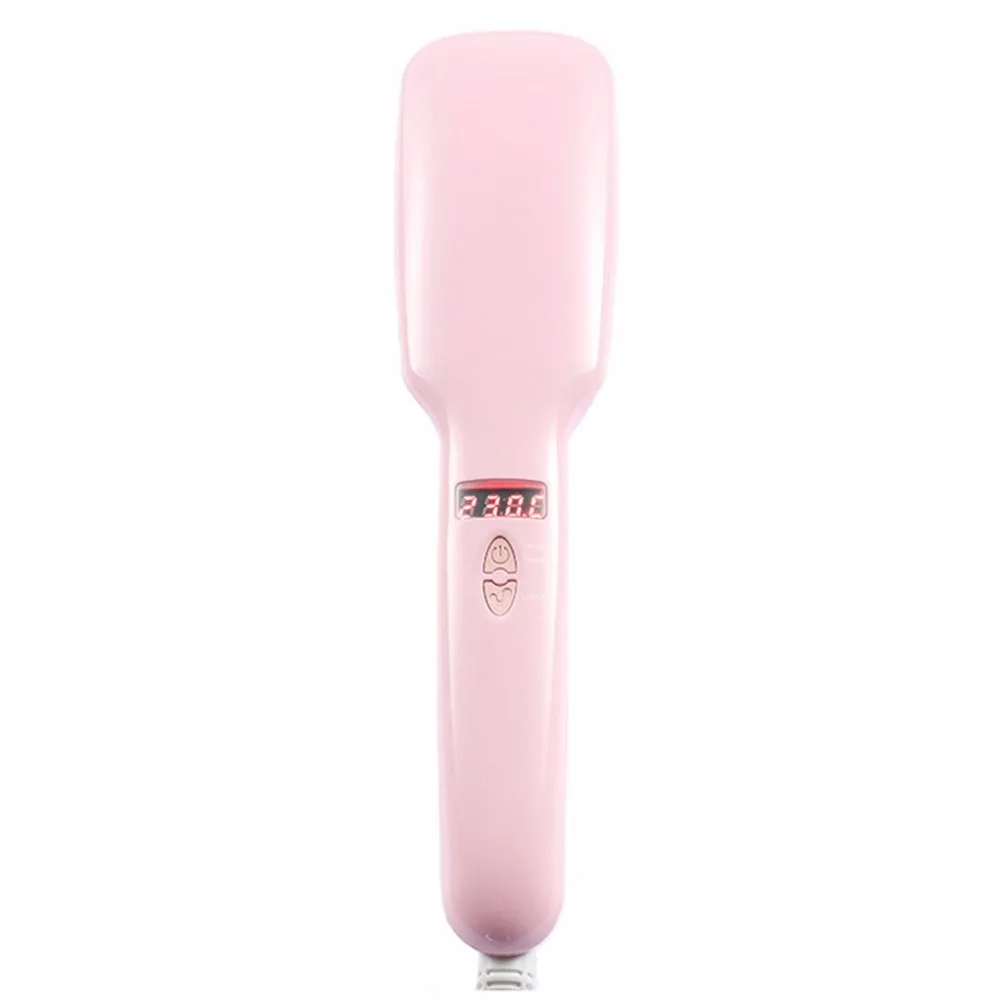 

Electric Hair Straightener 2 in1 Auto 110/220V Fast Smooth Brush Ceramic Comb Flat Iron With LCD Straight Brush