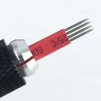 

10pcs Red 4X3 Bevel Round Permanent Makeup Eyebrow Needles Microblading Tattoo Needle 3D Eyebrow Embroidery Fog Round Needle