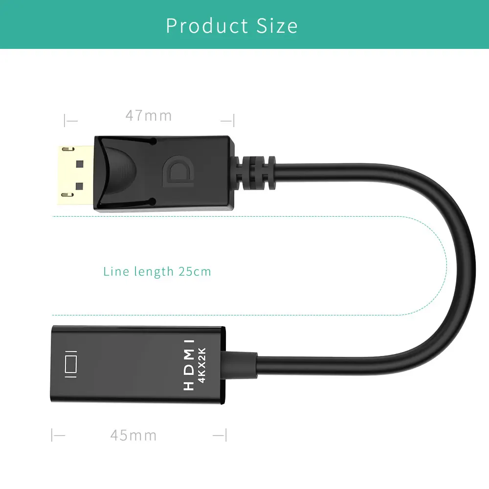 DP к HDMI кабель DisplayPort к HDMI HDTV Кабель адаптер штекер к женскому поддержка 4K* 2K 3D для ПК HDTV проектор дисплеи