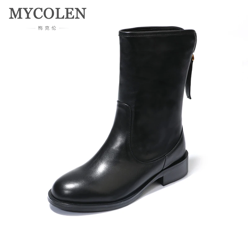 

MYCOLEN New Fashion Comfortable Chelsea Boots Round Toe Heel Zipper Low Heels Women Boots Fashion Winter Short Ankle Boots