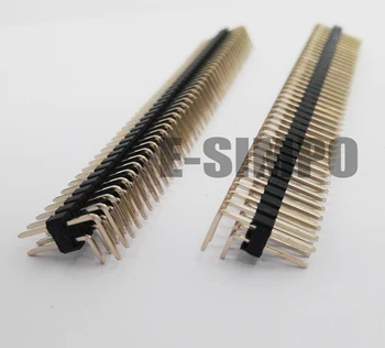 

100pcs 2.54mm Pin Header 2X40P R1 type/R2 type Right Angle Board spacer Double row single plastic Gold-plated