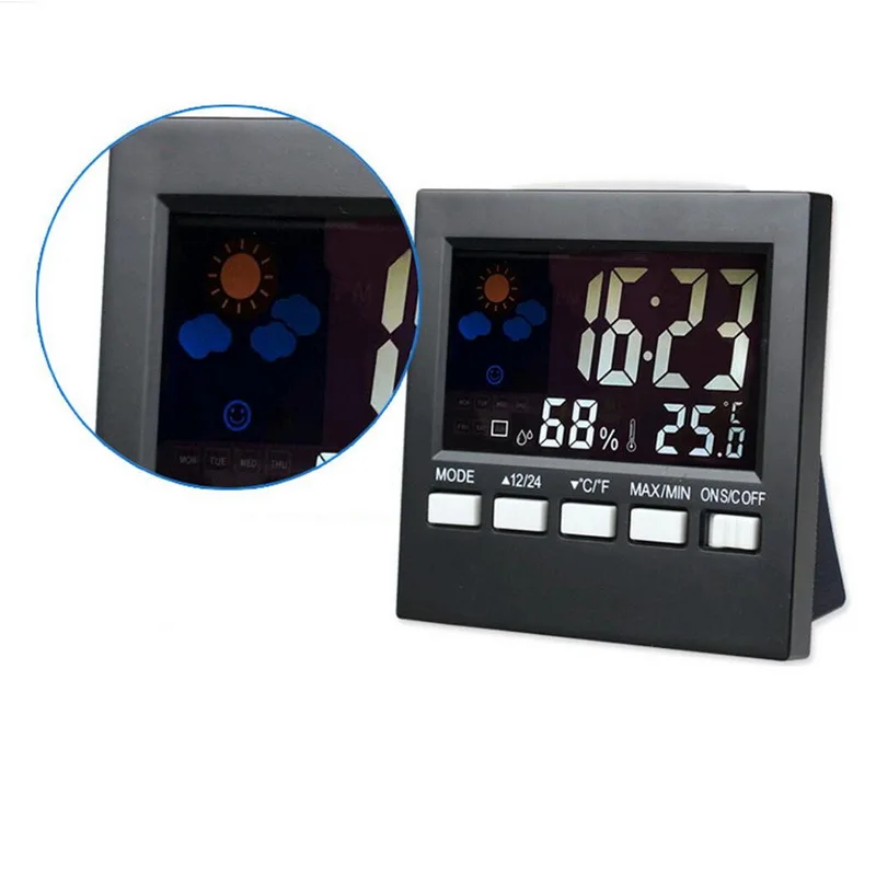 

Colorful LCD Thermometer Hygrometer Indoor Outdoor Weather Station Thermometer/Voice Control Digital Temperature Humidity Meter