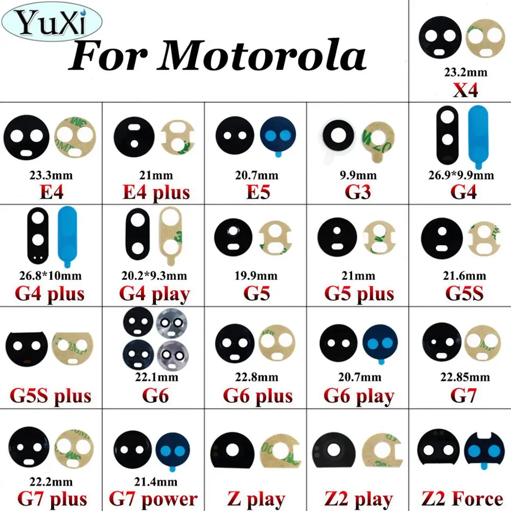 Yuxi Cover Posteriore Per Obiettivo In Vetro Per Fotocamera Per Motorola Moto G4 Plus G5 G5S G6 Plus Z2 Play Z2 Force G5 G4 X4 E4 E5 Plus Sostituzione