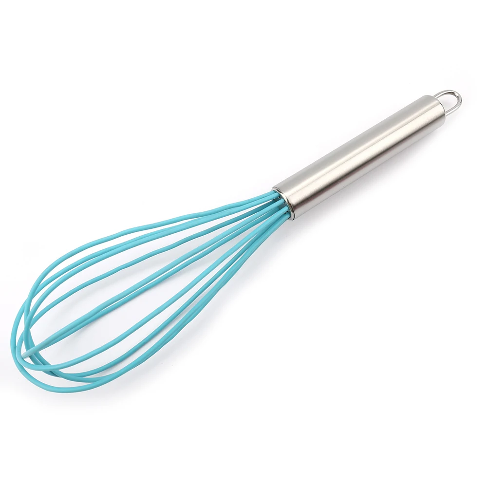 1Pc Food Grade Silicone Whisk Mixer Durable Egg Beater Silicone Egg Beaters Kitchen Tools Hand Egg Mixer Cooking Foamer 25cm