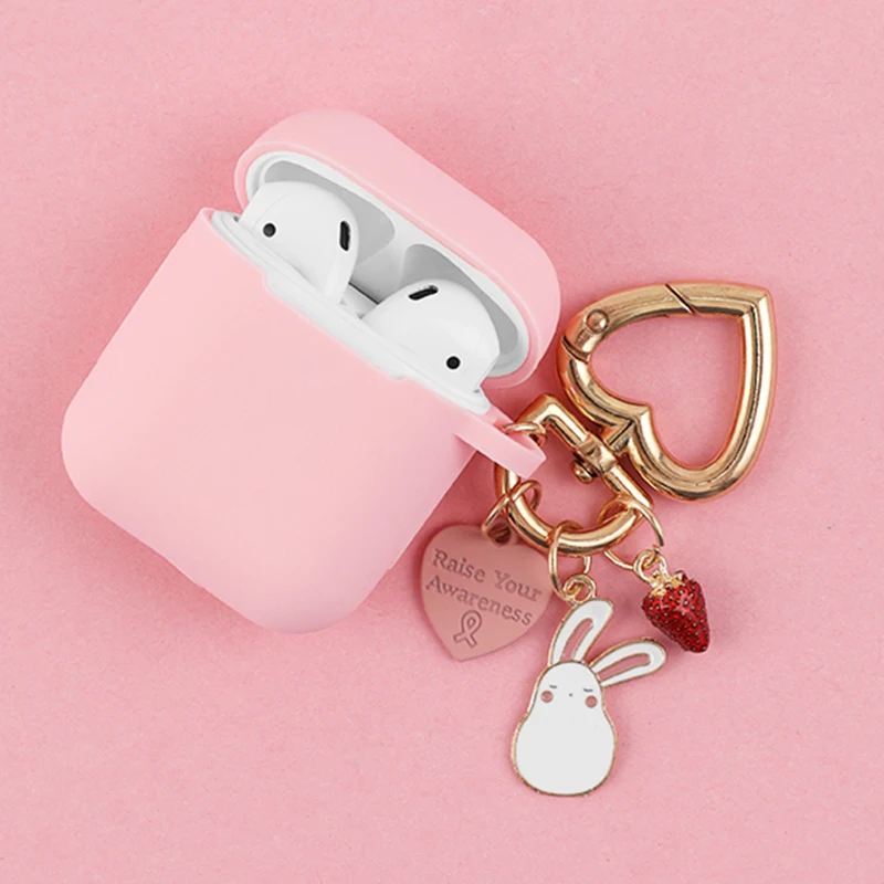 

Cute Korean Rabbit Decoration Silicone Case for Apple Airpods 1 2 Accessories Case Bluetooth Earphone Headset Protective Cover