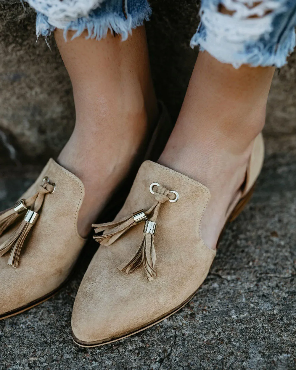 SAGACE/ г.; Женская Осенняя обувь; модные однотонные кожаные тонкие туфли с бахромой в римском стиле
