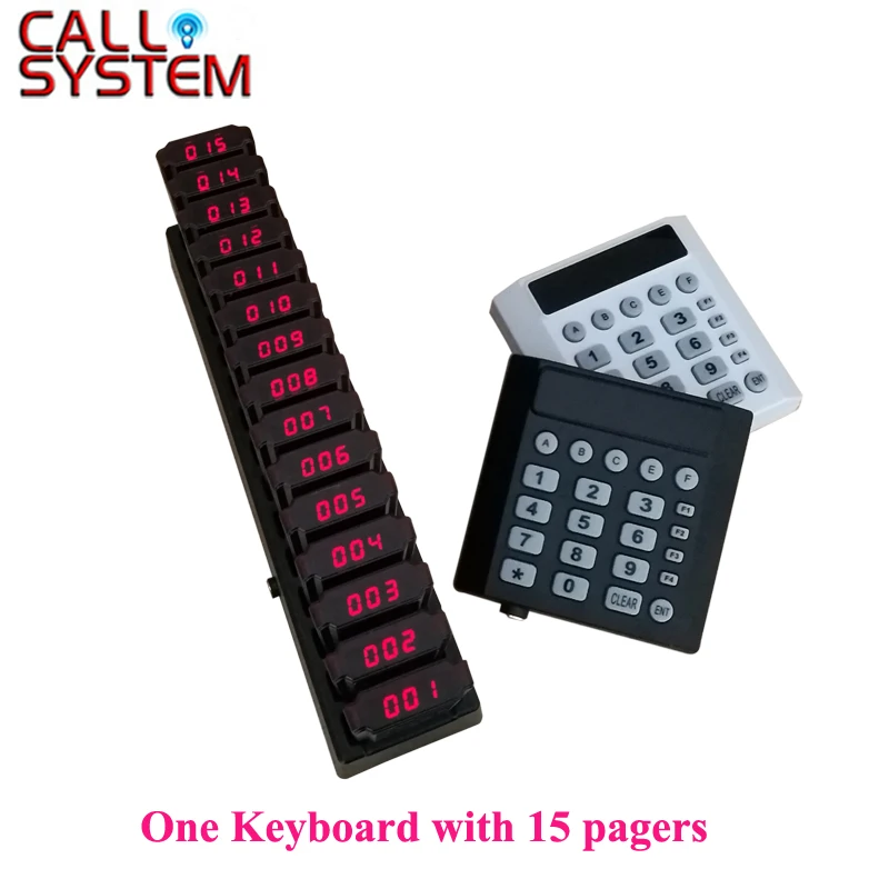 

15 Coaster Pagers+1 Keypad Transmitter Pager Restaurant Wireless Calling System
