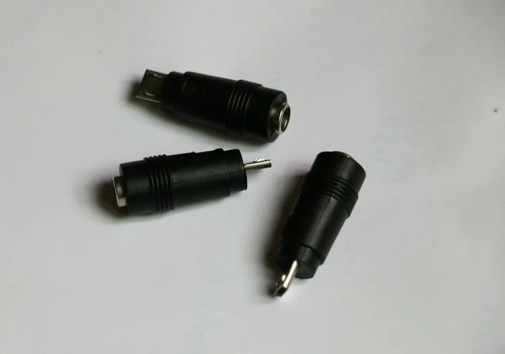 

1 piece DC 5.5x2.1mm female Interface to micro usb b male 5pin straight connector plug Charging power adapter plug