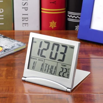 

1pcs Calendar Display Date Time Temperature Flexible Mini Desk Digital LCD Thermometer Cover Search Party Gifts