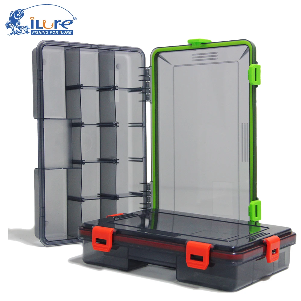 

Free shipping Ilure 2018 Fishing Lure Box Accessary Container Insert Card Tackle Boxes Red/Green Squid soft lure Pesca