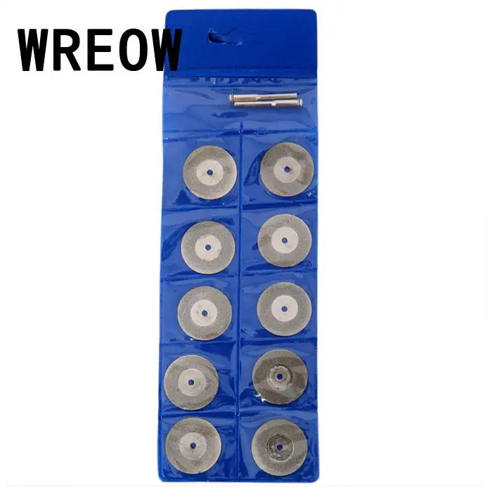 

10Pcs/Set 25mm Mini Diamond Coat Cutter Disc Wheel Rotary Tool Kits Set Rock Lapidary Saw Blade Cutting Glass Stone Jade Wood