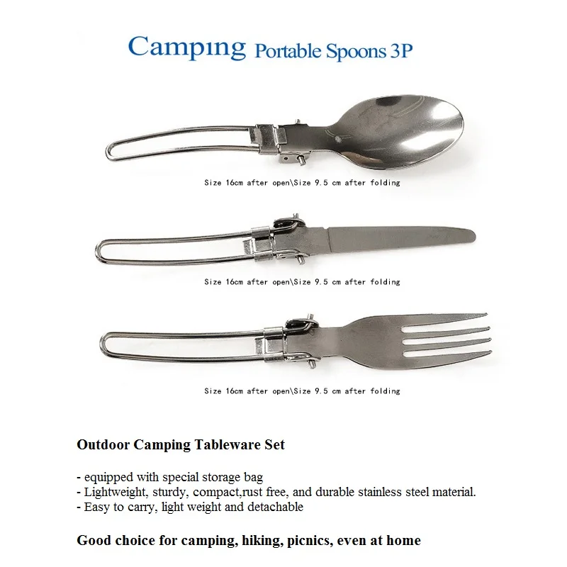 Plegable Picnic/senderismo/Camping cubiertos utensilios portátil al aire libre vajilla cuchillo/tenedor/cuchara 3 en 1 camping conjunto Plegable Picnic/senderismo/Camping cubiertos utensilios portátil al aire libre vajilla cuchillo/tenedor/cuchara 3 en 1 camping conjunto