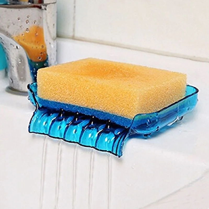 

1PCS Kitchen Bathroom Sucker Sponge Storage Rack Soap Holder Draining Rack Random color