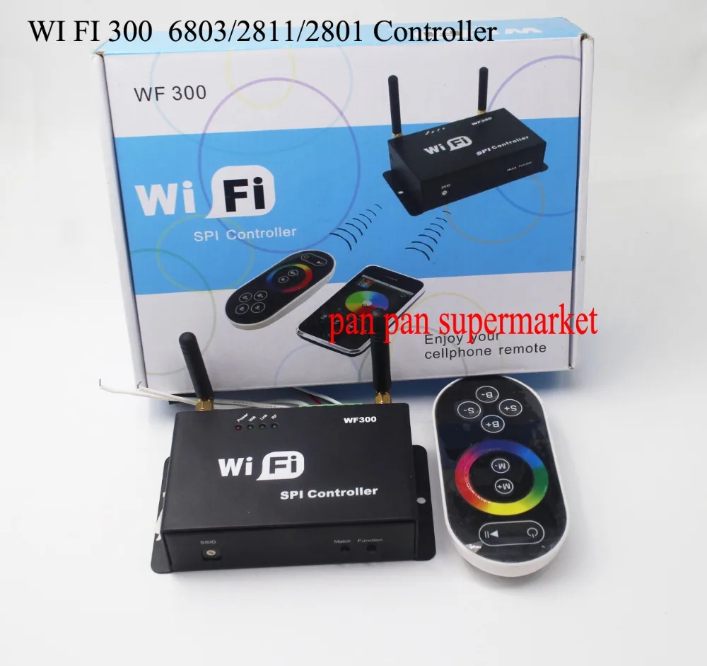 Wi-Fi, 300 LPD6803 WS2811 WS2801 Светодиодные ленты контроллер сенсорный экран пульт дистанционного управления светодиодный