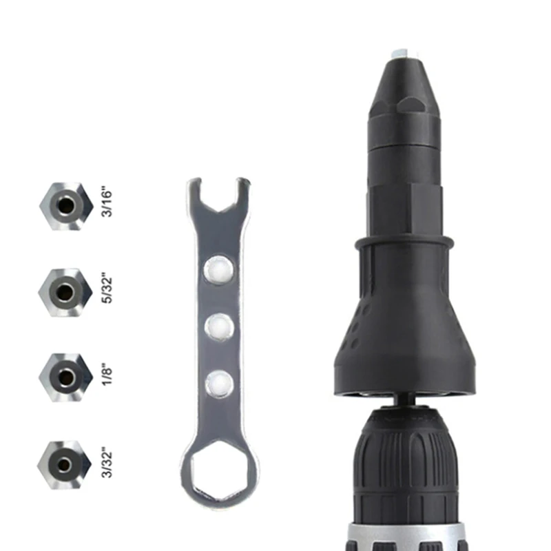Cordless Riveting Drill Adaptor Electric Rivet Nut Gun Riveting Tool Insert Nut Tool Riveting Drill Adapter