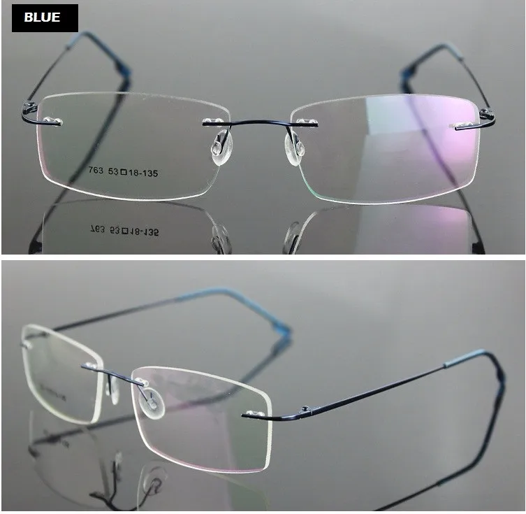 Чашма rimless titanium сплава ультра легкий вес миопия очки кадр оптические очки для мужчин