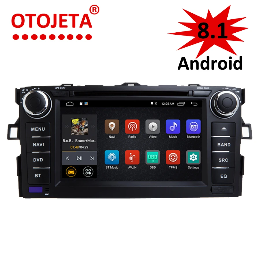 

OTOJETA Android 8.1.0 Car HU DVD for Toyota Corolla Auris 2012+ DVR 3G/4G GPS radio multimedia player car navigation device