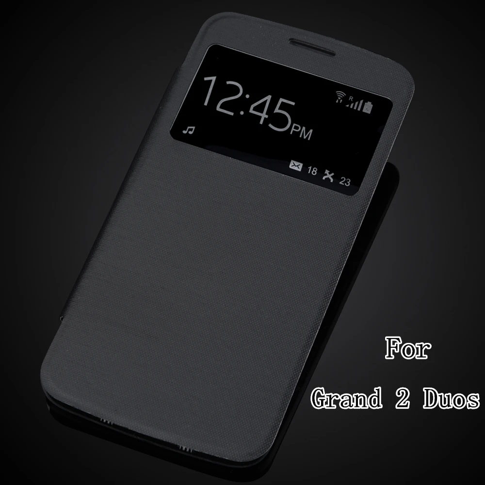

2016 New Battery Housing Cover For Samsung Galaxy Grand 2 Duos G7100 G7102 G7106 G7105 G7108 G7109 G710S View Window Flip Case